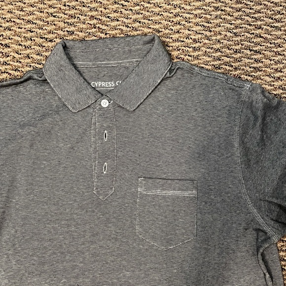 NWOT Cypress Club charcoal gray polo button down - Picture 2 of 4